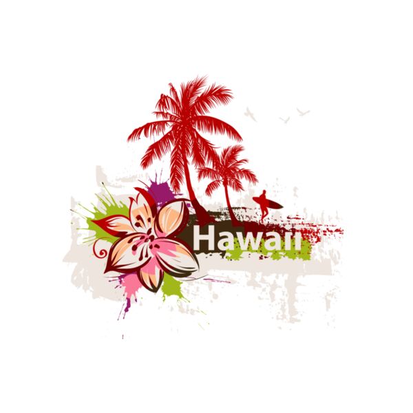 Hawaii Flowers and Surfer Thumbnail